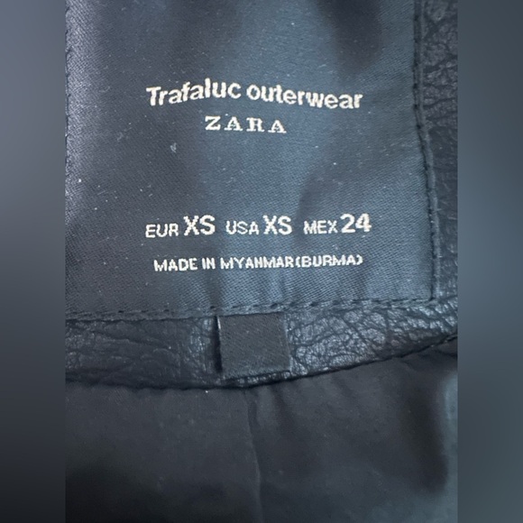 Zara Women's Black Leather Jacket size XS - Picture 5 of 9